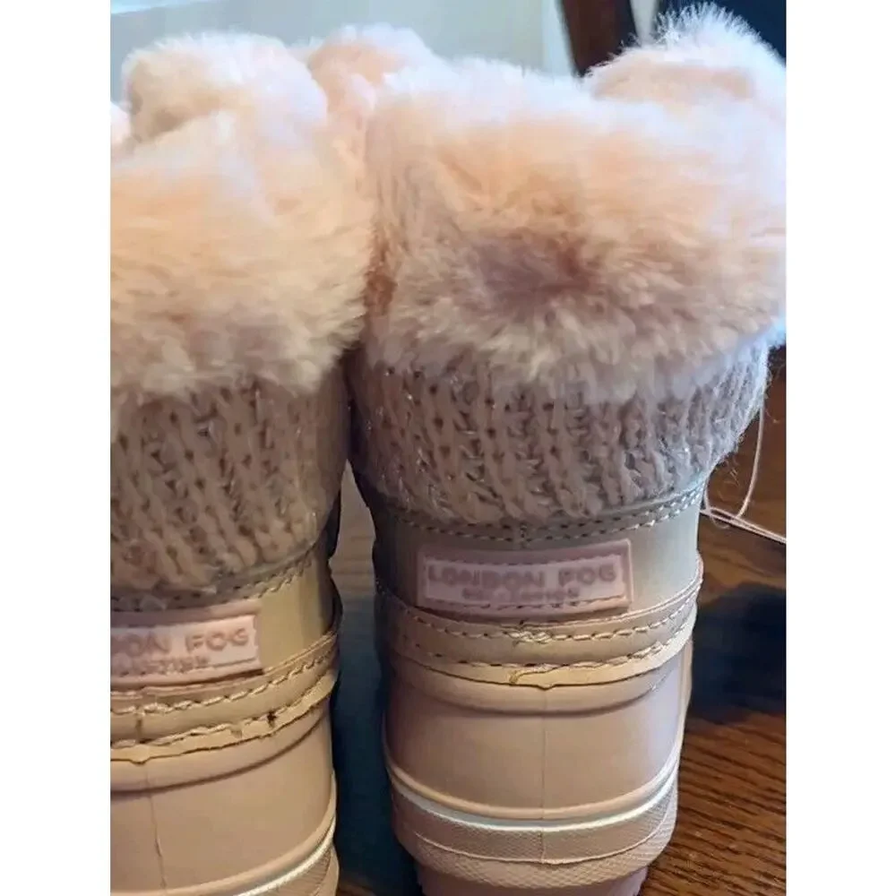 NEW London Fog Girls Snow Winter Boots - Size 5 Pink NWT‎